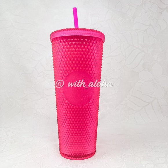 Starbucks NEON PINK & Yellow Pineapple Studded Cup - Picture 4 of 11